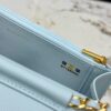 Blue Quilted Textured Calfskin WOC Chain Wallet