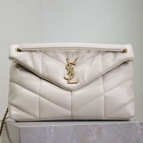 sy_no_48A8B9FB5DFB4B61CB436359CF6F4AC6_0 YSL Loulou 35cm Quilted Lambskin Bag – White