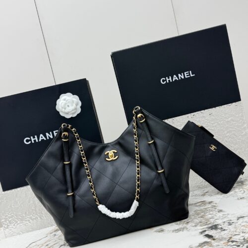 Chanel 25S Large Tote Bag – Quilted Calfskin Leather with Gold Hardware