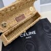 sy_no_496C38FEAA1610F7D1C9363B08D582E9_7 Celine Women's Small Teen Lola Woven Straw Crossbody Bag with Triomphe Logo (Brown)