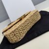 sy_no_496C38FEAA1610F7D1C9363B08D582E9_8 Celine Women's Small Teen Lola Woven Straw Crossbody Bag with Triomphe Logo (Brown)