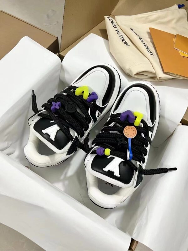 Louis Vuitton LV Trainer Maxi Black & White Chunky Retro Sneakers