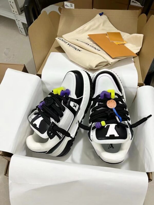 Louis Vuitton LV Trainer Maxi Black & White Chunky Retro Sneakers