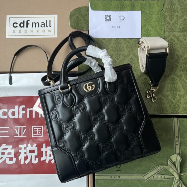 sy_no_498DF85867A4312A6E27C09F484E7C78_0 Gucci Matelassé Leather Shoulder Bag UM8HG 1046 – Black Embossed Leather