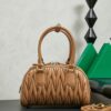 Miu Miu Mini Pleated Lambskin Bowling Bag (Handheld/Shoulder/Crossbody)