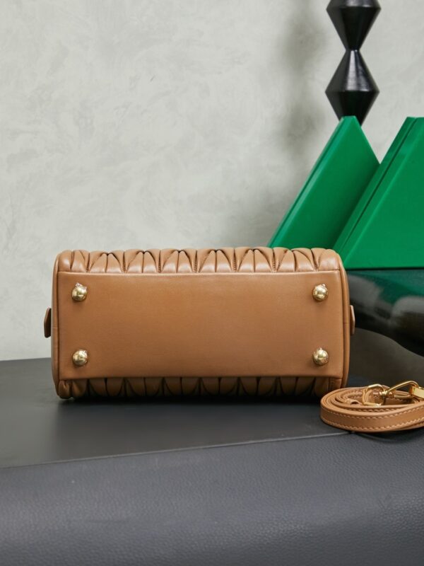 Miu Miu Mini Pleated Lambskin Bowling Bag (Handheld/Shoulder/Crossbody)