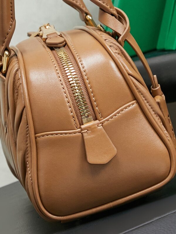 Miu Miu Mini Pleated Lambskin Bowling Bag (Handheld/Shoulder/Crossbody)