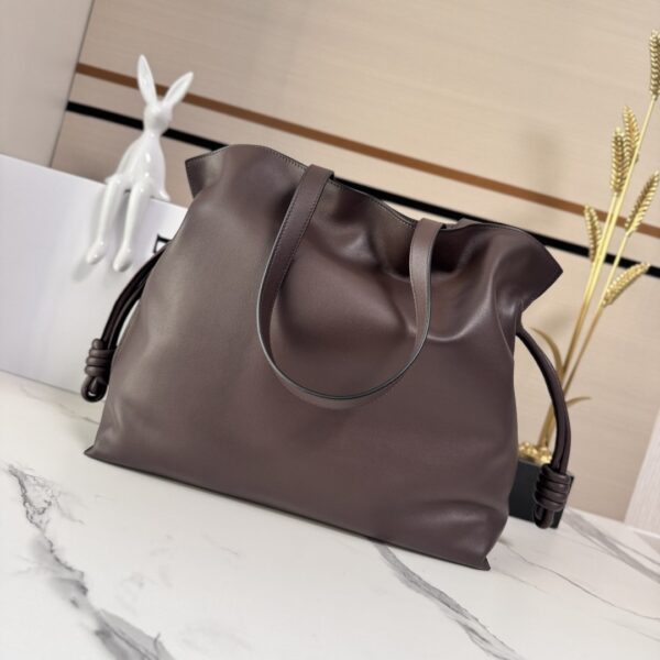 sy_no_4A3ACD7F120106F4FB5716D0E1E10579_2 Loewe Flamenco Large Pouch Bag – Napa Calfskin Leather (Dark Brown)