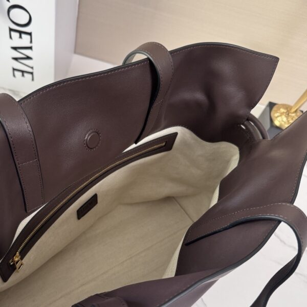sy_no_4A3ACD7F120106F4FB5716D0E1E10579_7 Loewe Flamenco Large Pouch Bag – Napa Calfskin Leather (Dark Brown)