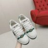 sy_no_4A6641C51A89B19B9948994FF3DD1ADF_4 Gucci Screener White Leather Sneaker with Green & Pink Web & Interlocking GG Embroidery