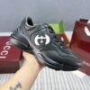 sy_no_4B05D5E5C6F1D6EF3257DE3405AD6AC8_6 Black Leather Chunky Retro Sneakers