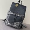 Dior Saddle Backpack – Blue Oblique & Black Grained Leather