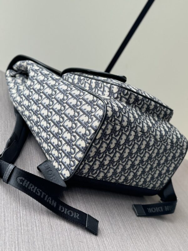 Dior Saddle Backpack – Blue Oblique & Black Grained Leather