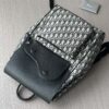 Dior Saddle Backpack – Blue Oblique & Black Grained Leather