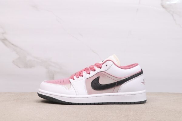 sy_no_4B5ECC0438D0BFD953535D10DE4F218D_0 Air Jordan 1 Low – Pink / White / Black Satin