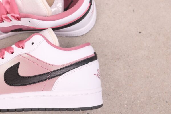 sy_no_4B5ECC0438D0BFD953535D10DE4F218D_7 Air Jordan 1 Low – Pink / White / Black Satin