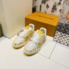 White & Yellow Polka Dot Low-Top Leather Sneakers