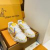 White & Yellow Polka Dot Low-Top Leather Sneakers