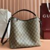 sy_no_4D66346AA4B5B8489099AE15B07DD15B_0 GG Emblem Small Shoulder Bag – Beige & Dark Brown Coated Canvas