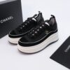 sy_no_4E6246491B256985DDC10C1ECA25172E_0 Black & White Suede Mesh Platform Sneakers