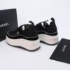 sy_no_4E6246491B256985DDC10C1ECA25172E_1 Black & White Suede Mesh Platform Sneakers