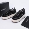 sy_no_4E6246491B256985DDC10C1ECA25172E_3 Black & White Suede Mesh Platform Sneakers