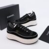 sy_no_4E6246491B256985DDC10C1ECA25172E_4 Black & White Suede Mesh Platform Sneakers