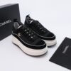 sy_no_4E6246491B256985DDC10C1ECA25172E_5 Black & White Suede Mesh Platform Sneakers