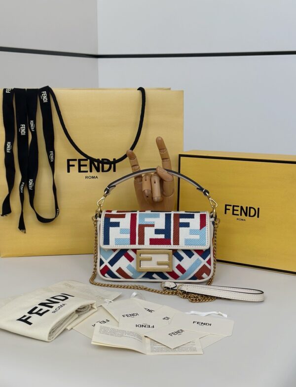 Fendi Baguette Handbag – Double-F Embroidered Canvas