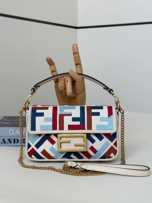 Fendi Baguette Handbag – Double-F Embroidered Canvas