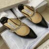 sy_no_4FC51C1E0D6253CF2F6CC4CFF219286C_0 Jimmy Choo Bing Flat Black Patent Leather Crystal-Embellished Pointed-Toe Mules