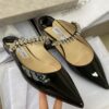 sy_no_4FC51C1E0D6253CF2F6CC4CFF219286C_1 Jimmy Choo Bing Flat Black Patent Leather Crystal-Embellished Pointed-Toe Mules