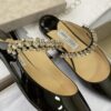 sy_no_4FC51C1E0D6253CF2F6CC4CFF219286C_7 Jimmy Choo Bing Flat Black Patent Leather Crystal-Embellished Pointed-Toe Mules