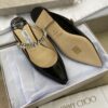 sy_no_4FC51C1E0D6253CF2F6CC4CFF219286C_8 Jimmy Choo Bing Flat Black Patent Leather Crystal-Embellished Pointed-Toe Mules