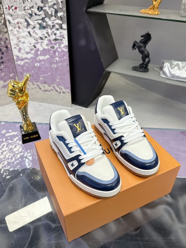 Louis Vuitton LV Trainer Maxi Navy Blue, Sky Blue & White Sneakers