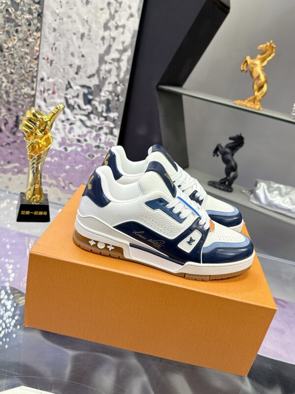 Louis Vuitton LV Trainer Maxi Navy Blue, Sky Blue & White Sneakers