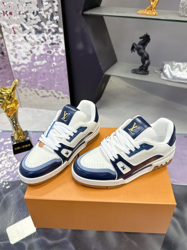Louis Vuitton LV Trainer Maxi Navy Blue, Sky Blue & White Sneakers