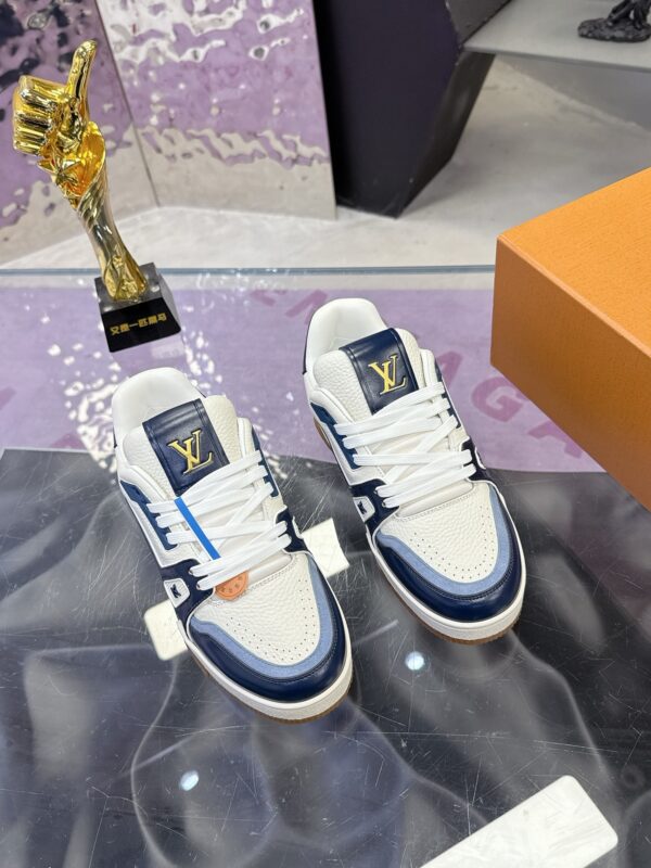 Louis Vuitton LV Trainer Maxi Navy Blue, Sky Blue & White Sneakers