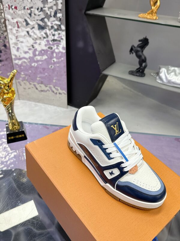 Louis Vuitton LV Trainer Maxi Navy Blue, Sky Blue & White Sneakers