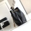 Black Quilted Leather Double-C Large Shoulder Tote Bag