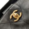 Black Quilted Leather Double-C Large Shoulder Tote Bag