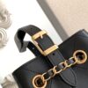 Black Quilted Leather Double-C Large Shoulder Tote Bag