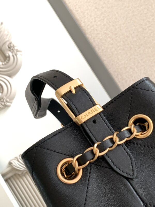 Black Quilted Leather Double-C Large Shoulder Tote Bag