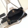 Black Quilted Leather Double-C Large Shoulder Tote Bag