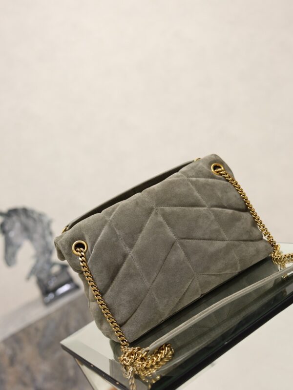 sy_no_50AC424A93EE8E20CF652BA7CFAB8D2C_8 YSL Loulou 29cm Shoulder Bag – Gray Suede