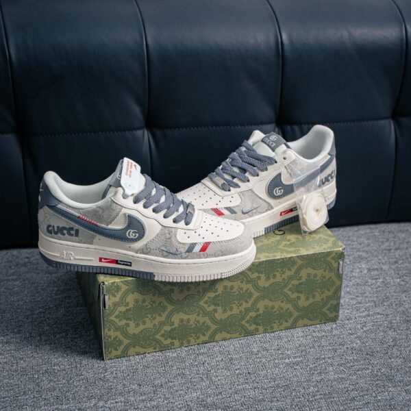 sy_no_51251216267667E8E67AC3DFF06B8588_2 Nike Air Force 1 Low x Gucci Custom – Grey / White