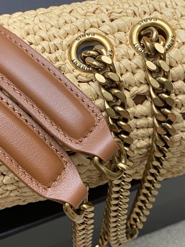 YSL LouLou Woven Chain Bag – Beige & Gold