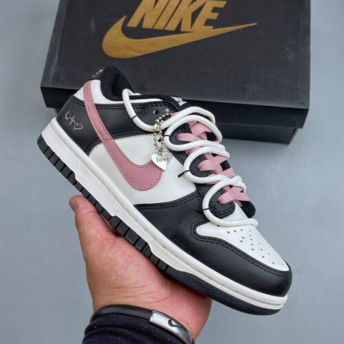 Nike Dunk Low “Love / Pink Swoosh” Double Lace Sneakers
