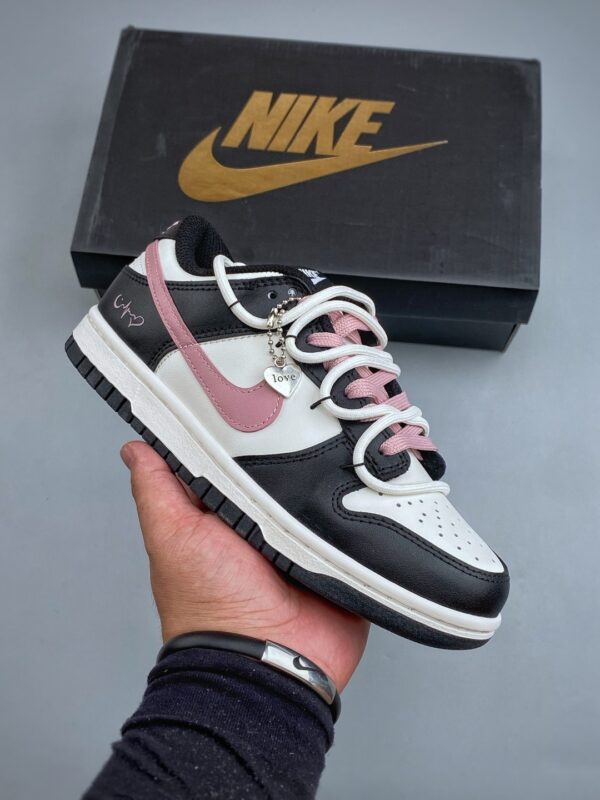 Nike Dunk Low “Love / Pink Swoosh” Double Lace Sneakers