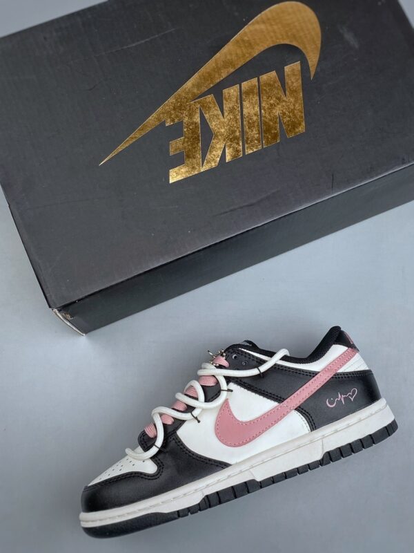 Nike Dunk Low “Love / Pink Swoosh” Double Lace Sneakers
